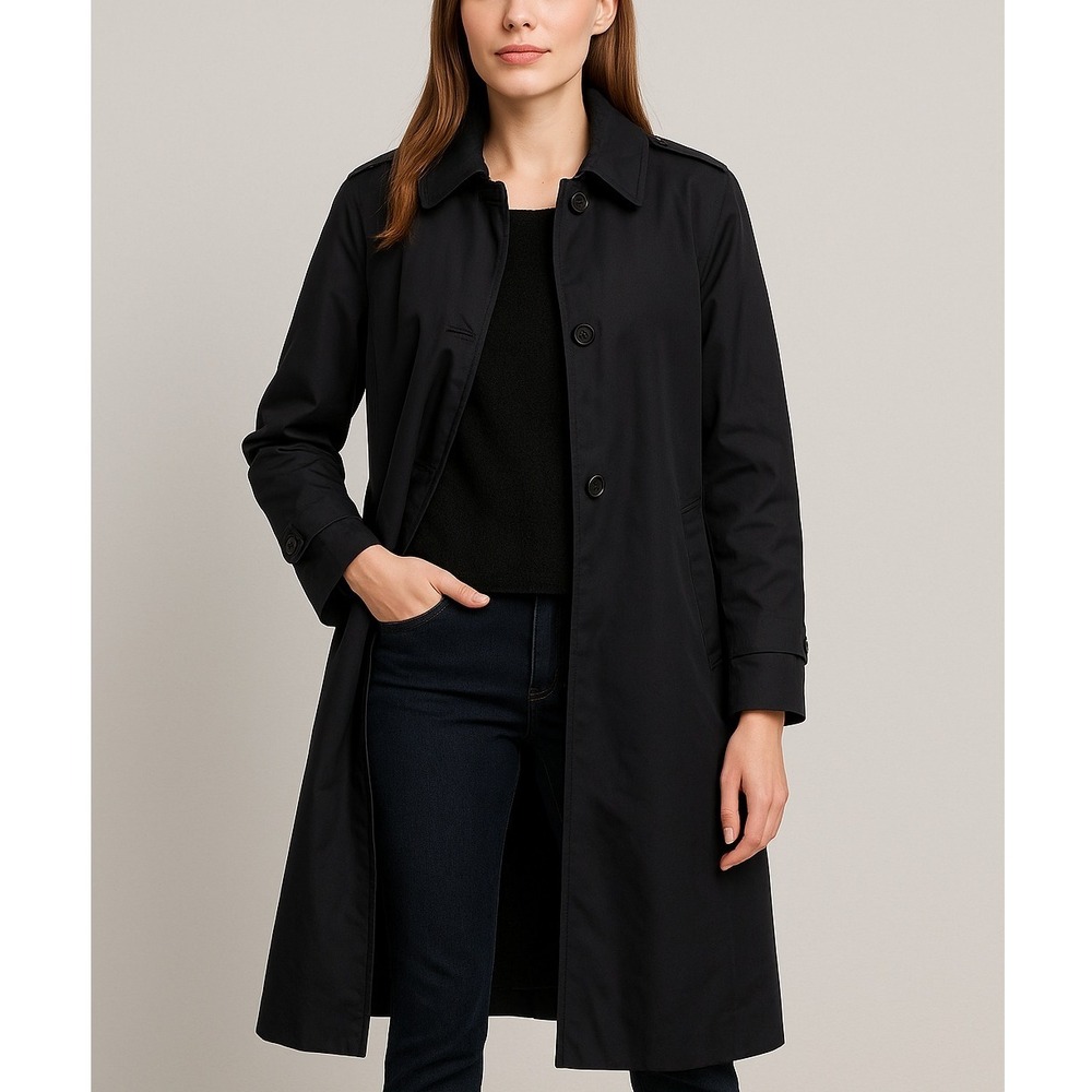 US Military Women's‎ All-Weather Trench Coat Removable Liner Black Size 12L